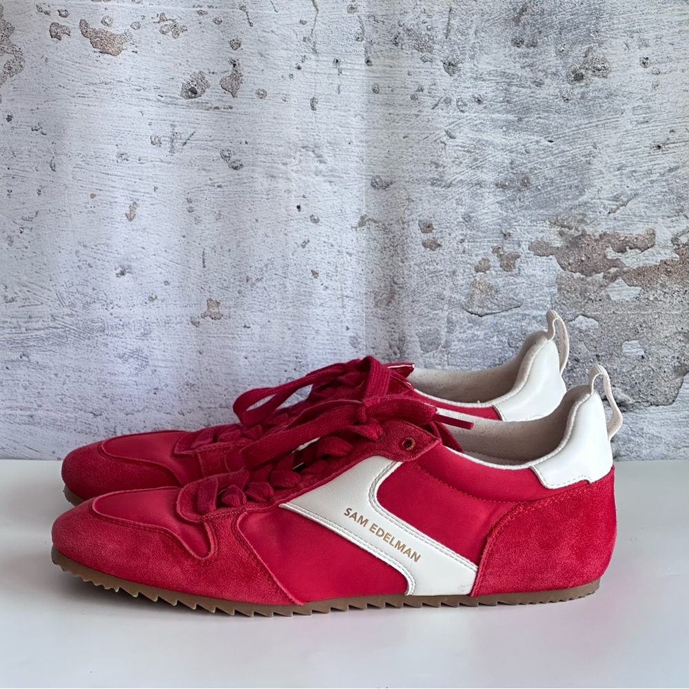 SAM EDELMAN Zaria Sneakers - Red / White